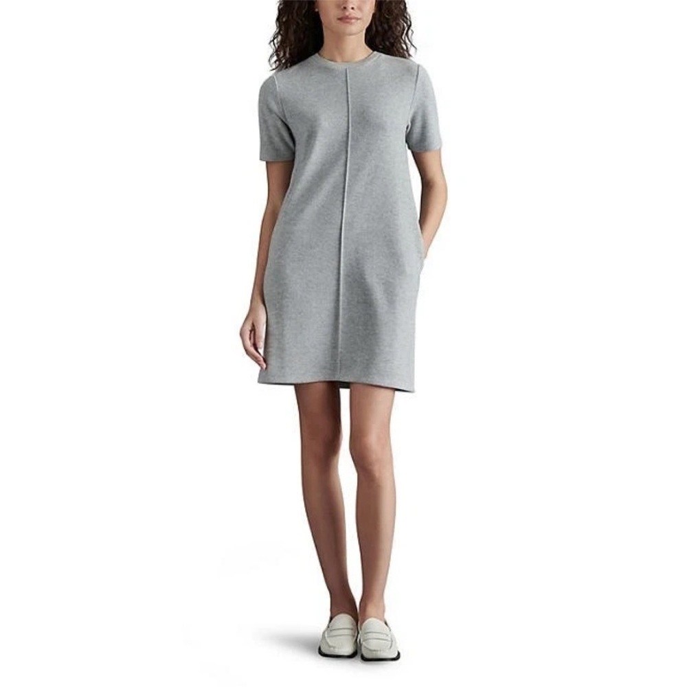 Steve Madden Women's Short Sleeve mini Sweater Dress Size S Heather Grey